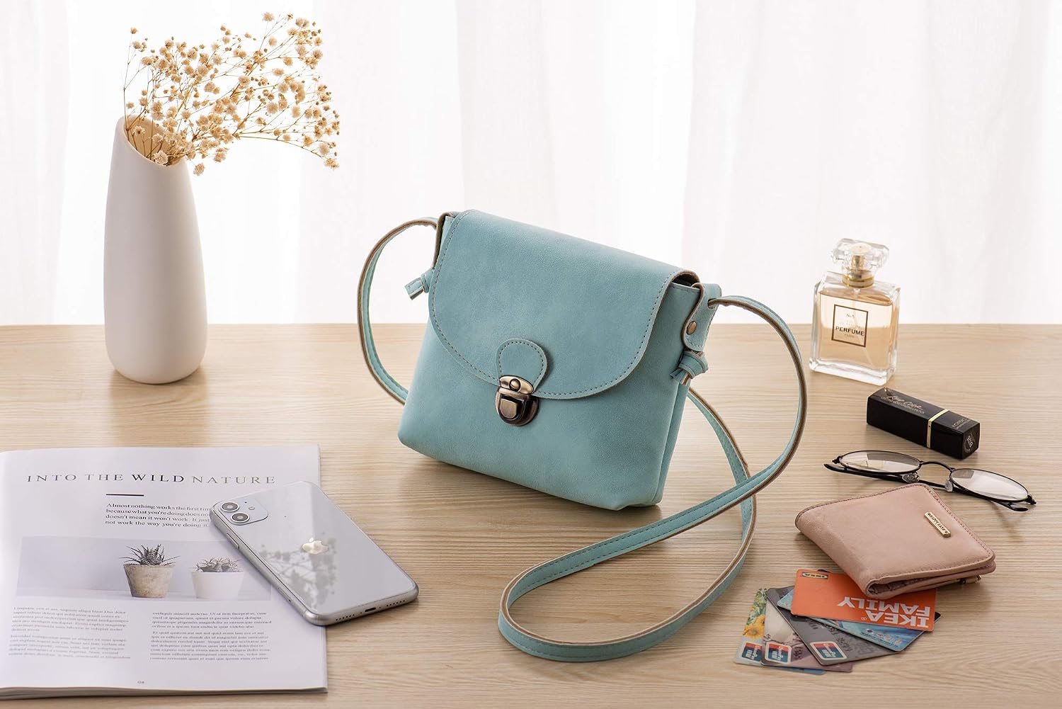 LaRechor Small Cross Body Bag for Women with ANTI-THEFT LOCK Vegan Leather Mini Ladies Handbag Side Shoulder Bag for Holiday Travel Summer - Image 3
