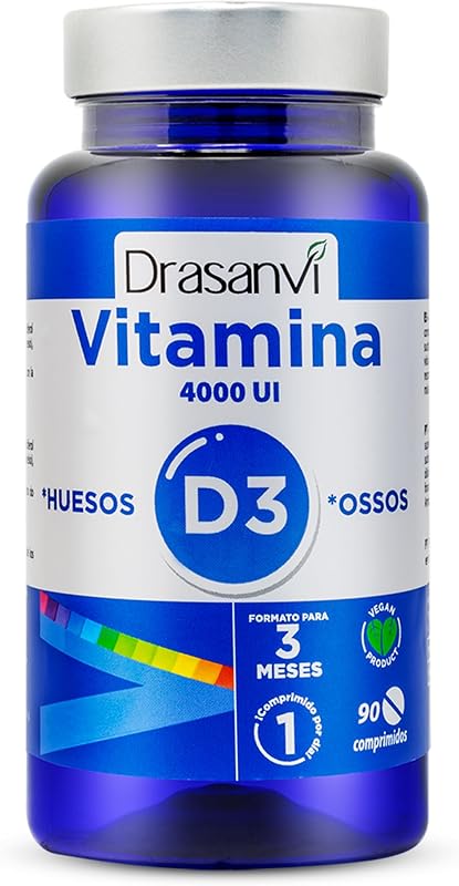 Vitamina D3 4000UI Drasanvi em 90 comprimidos diários vegan sem glúten