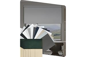 Yoolax Motorized Blinds with Remote, Blackout Smart Blinds with Remote Electric Window Shades Work with Alexa Roller Window Shades, Fabric Sample (Multicolor)