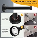 KOLAKO 6 Inch Black Door Stop Brushed Stainless Steel Wall Mounted Heavy Duty view 3