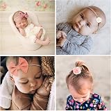 DRESHOW 10 Pack Baby Headbands and Hair Bows Nylon One Size Fits All view 7