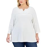 Karen Scott Plus Size Embellished Cotton Tunic