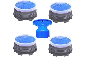 BOETOADG 4PCS Cache Aerator M21.5, Plug-In Faucet Aerator Faucet Restrictor Replacement Parts for Kitchen Cache Aerator Bathroom Sink Aerator with Key Removal Wrench Tool, 1.8GPM, 21.5mm/0.85inch