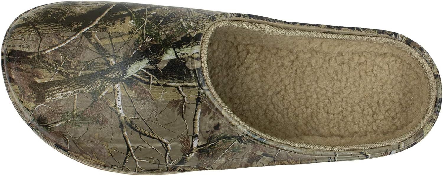 realtree camo mens lined clog with sherpa lining