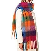 FURTALK Winter Scarf for Women, Oversized Plaid Chunky Thick Blanket Scarves Warm Colorful Cold Weather Long Wrap