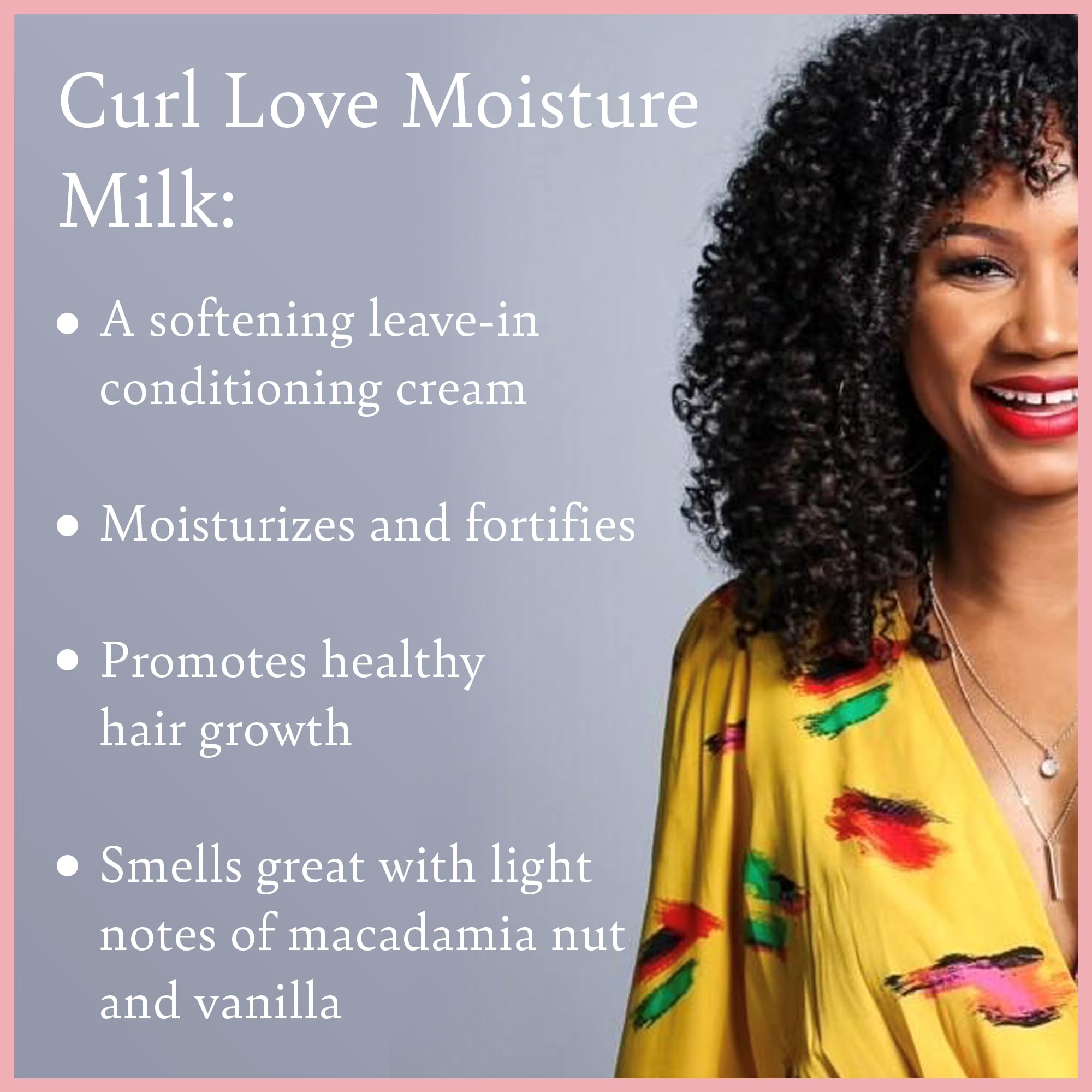 Camille Rose Curl Love Moisture Milk Leave-In Conditioner, 8 oz | with Rice Milk and Macadamia Oil | to Soften, Smooth and Detangle Curly Hair