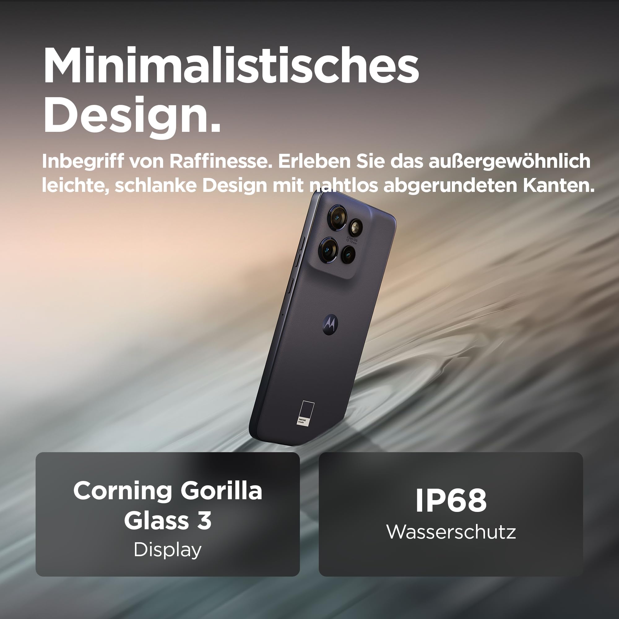 Motorola edge50 neo Smartphone (6,36"-Super-HD-Display, 50-MP-Kamera mit Moto-KI, 8/256 GB, 4310 mAh, Android 14) Pantone Grisaille (Veganes Kunstleder), inkl. Schutzcover 4