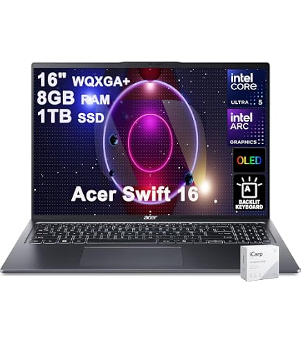 Amazon.com: Acer Swift 16 AI 2025 Laptop, 8-Core Intel Core Ultra