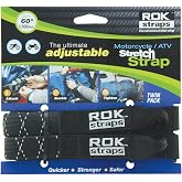 ROK Straps ROK-10050 Black/Reflective 18" - 60" Motorcycle/ATV Adjustable Stretch Strap