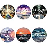 Junddla (6 Pack) Cell Phone Grip,Mobile Phone Finger Foldable Holder Stand for Smartphones and Tablets - Ocean Beach Quotes Heart