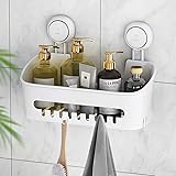 Shower Caddy Suction Cup Shower Shelf Suction Shower Basket One Second Installation NO-Drilling Removable Powerful Suction Sh