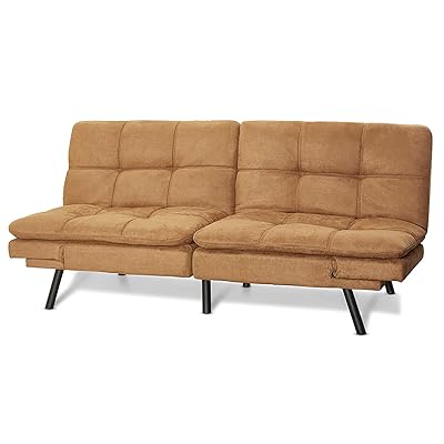 Mainstay Wooden Frame Memory Foam Split Seat and Back Futon
