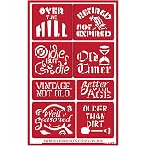 Over'N'Over Reusable Glass Etching Stencils &ndash; Durable Self-Stick Designs for Glass, Mirrors, and Ceramics with Armour Etch Cream &ndash; 5&rdquo; x 8&rdquo; Stencil Sheet - Over the Hill