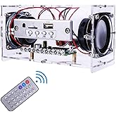 MiOYOOW DIY Bluetooth Speaker Kit, USB Mini Stereo Amplifier Soldering Kit with LED Flashing Lights, STEM Electronic Projects Solder Practice Kit for Home and School Education