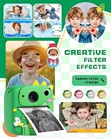Lenudar Kids Camera Instant Print 1080P 12MP Green Toy Camera Gift 3-9 view 4