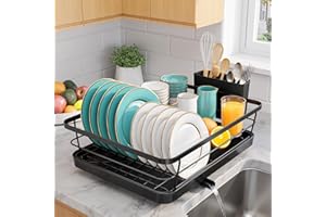 Sakugi Dish Drying Rack - Compact Dish Racks with Drain Board for Kitchen Counter, Durable Stainless Steel Dish Rack Used in 