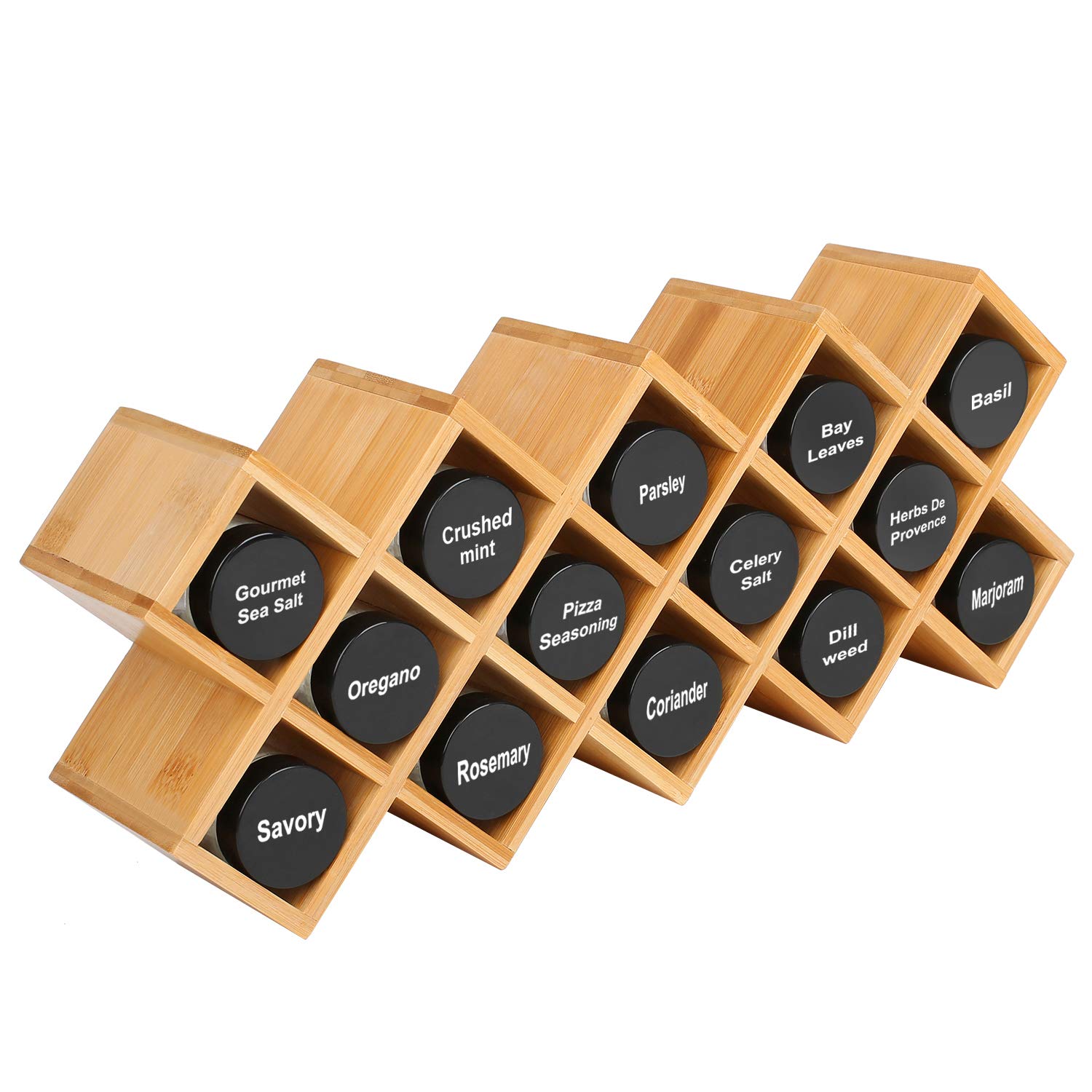 4 Tier Bamboo Countertop Spice Rack Organizer Organiser Criss