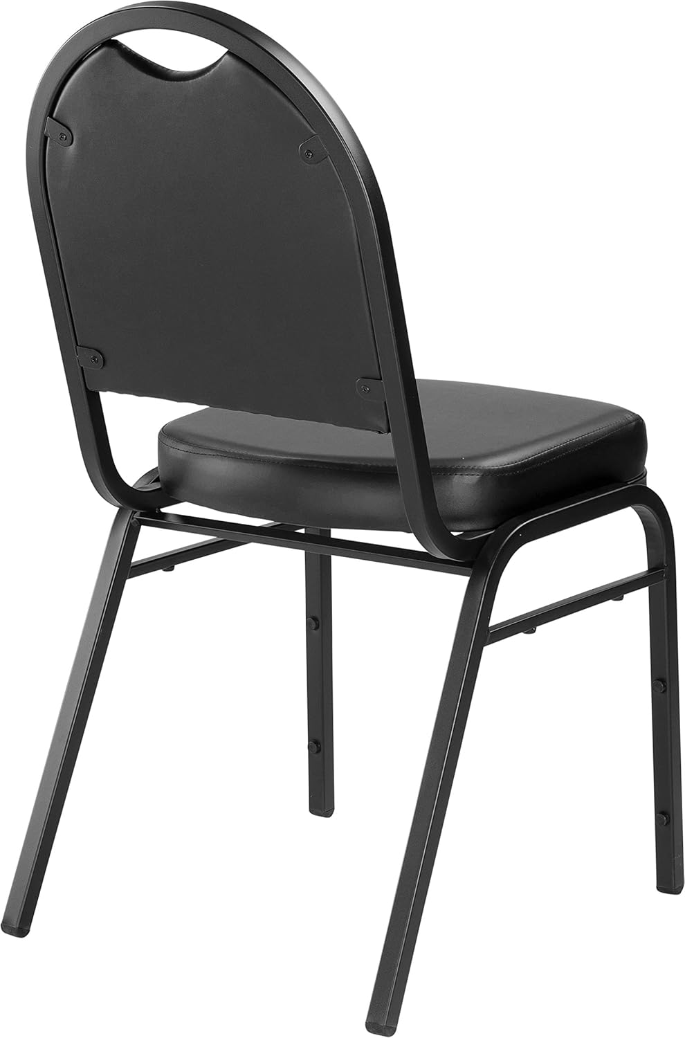 NPS 9210-BT Vinyl-upholstered Dome Back Stack Chair with Steel Black Sandtex Frame, 300-lb Weight Capacity, 18" Length x 20" Width x 34" Height, Black: Industrial & Scientific