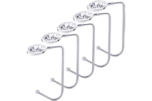 Sunshane 5 Pieces Christmas Stocking Holders Mantel Hooks Hanger Safety Hang Grip Stockings Clip for Christmas Party Decorations, White