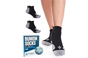 Doctor's Select 2 Pairs Bunion Socks for Women and Men - Copper & Bamboo Viscose infused Bunion Relief Socks | Toe Separator