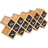 Bamboo Spice Rack Organizer 4-Tier Countertop Organiser, Criss-Cross Kitchen cabinet Free-Standing Countertop Storage Organiz