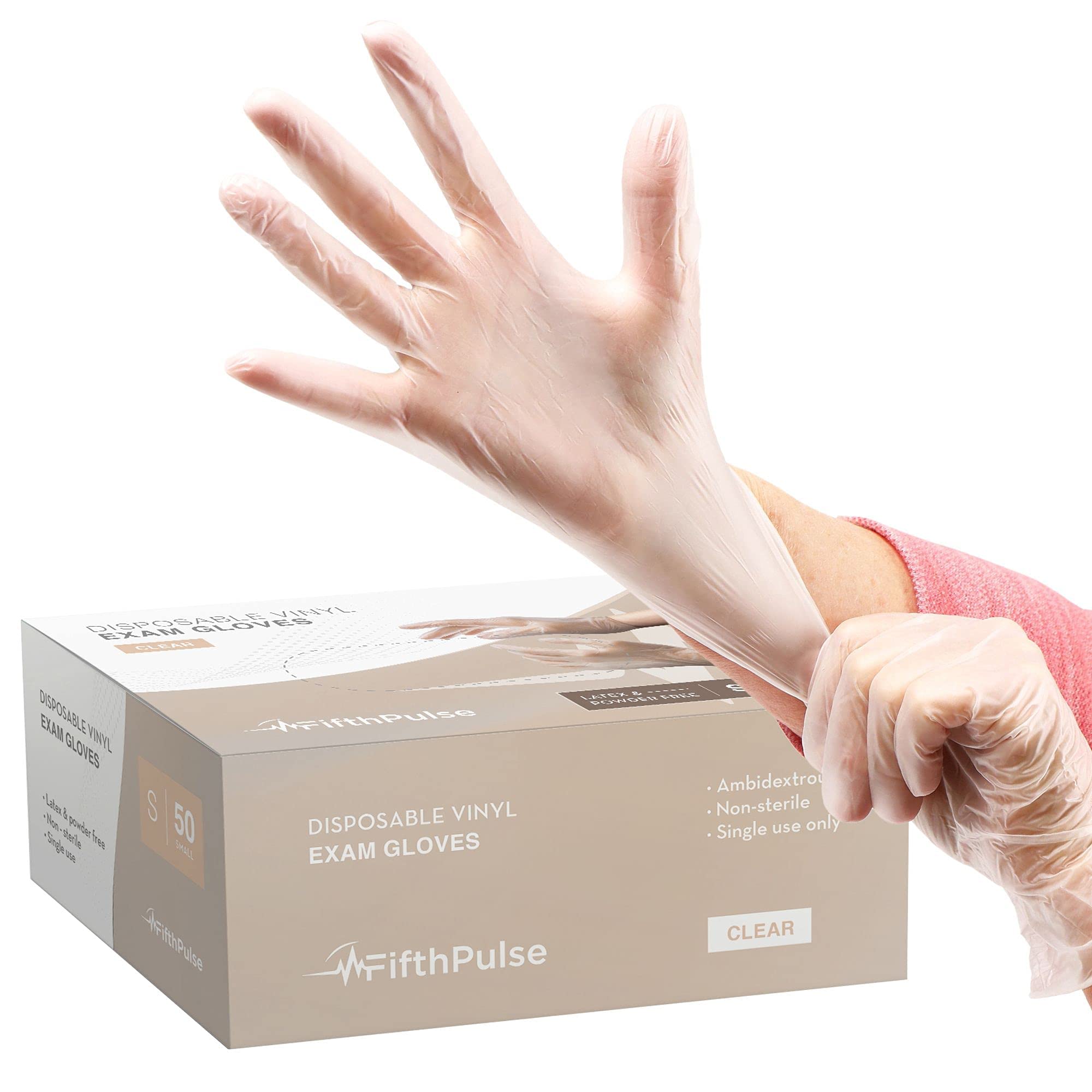 1000-Count Powder-Free Vinyl Exam Gloves - 5 Mil, Clear, X-Large - Disposable Medical Gloves
