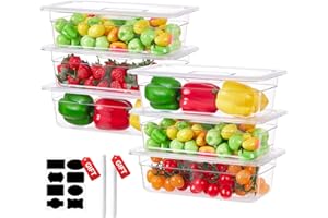 SVKLHY 1/3 Size 4 Inch Clear NSF Polycarbonate Food Pan-9 PCS[Food Grade][Hot&Cold Resistant] Commercial Pans with Lids, Restaurant Storage Containers Hotel Pan(BPA-FREE)