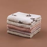 Aloonii 5 Pack Luxury Muslin Squares Floral Baby Burp Cloths 24x24 cm view 2