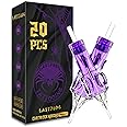 1209RS Tattoo Cartridge Needles, 20Pcs Disposable Tattoo Needles with Membrane Safety Cartridges #12 Bugpin Round Shader Replaceable Tattoo Needle Cartridges for Tattoo Pen