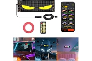 Ligrel 7"x3" LED Eyes for Car Windshield - Devil Eyes Light Strips with Dynamic Patterns, APP/Remote Control, IP68 Waterproof, USB-Powered for Cars/Trucks/RVs/Motorcycles (1PCS)