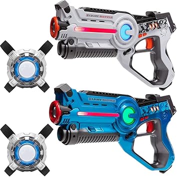 Light Battle 2 Active Pistolas Laser Tag (Azul, Blanco) + 2 Chalecos - Pistolas de Laser Combat - LBAPV22234: Amazon.es: Juguetes y juegos
