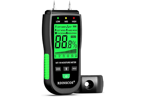 Wood Moisture Meter Pin Moisture Meter Firewood Detector Humidity Water Leak Lumber Portable Detectors (Green) | Replaceable