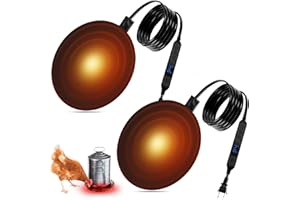 GIFANK Heated Chicken Waterer With LED Display Adjustable Temperature And Timer Chicken Water Heater Base for Winter Waterproof Silicone Heated Pad Poultry Drinker Heater Base Chicken Coop Accessories