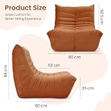 Vesgantti Togo Fireside Lounge Chair Soft Suede Premium Foam 80D x 85W x 84H view 2