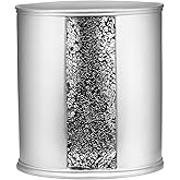 Zahari Home Sinatra Waste Basket Decorative Beautiful Designs Bathroom Bedroom Living Room Decor, Silver