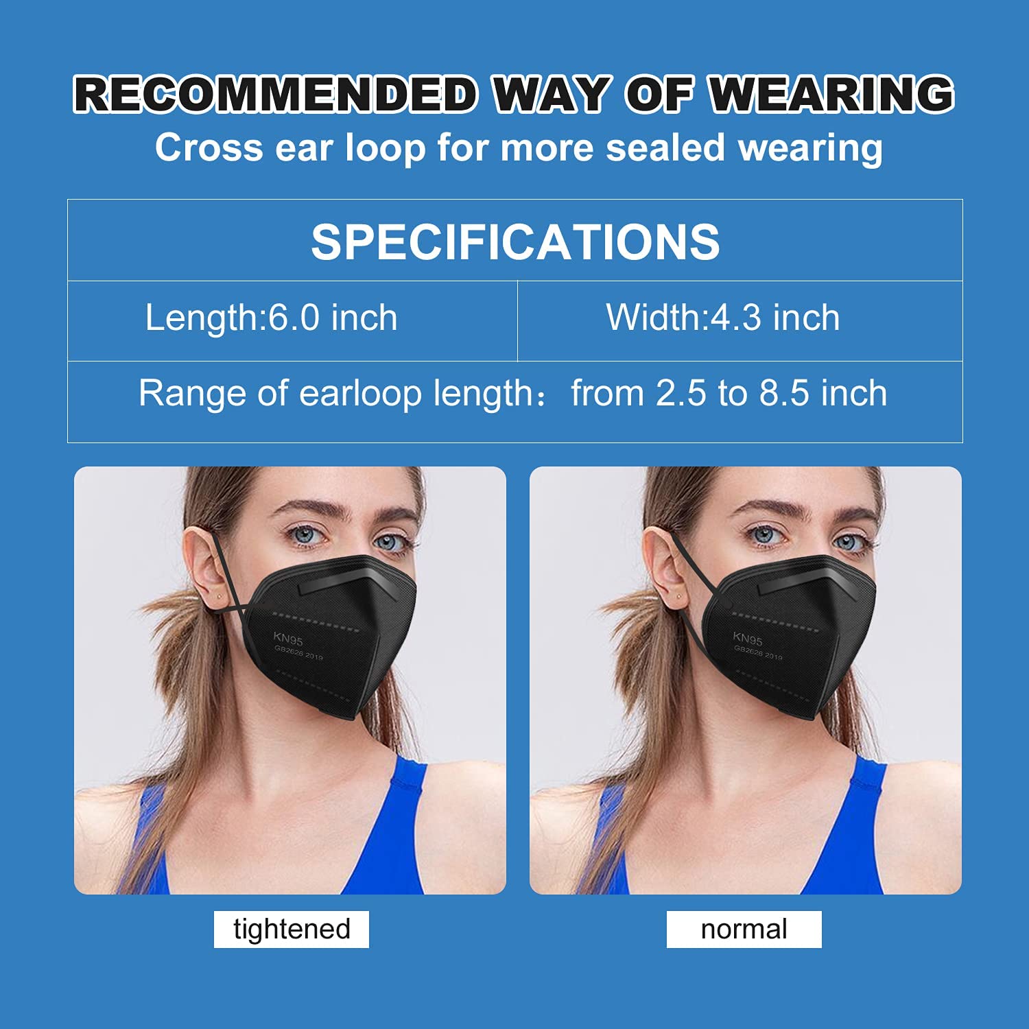YOTU KN95 Face Masks 60 Pcs,5 Layers Cup Dust Mask,Filter Efficiency 95
