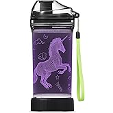 YuanDian Light Up Kids Water Bottle with 3D LED Light- 14 OZ Tritan BPA Free - 7 Color Light Cool Drinking Cups Gift for School Kids Girl Child (Unicorn)