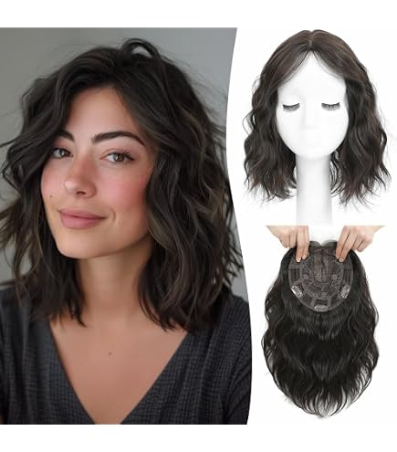 Amazon.com : Ms Taj 11 Inch Short Wavy Hair Topper for Women  display picture 3
