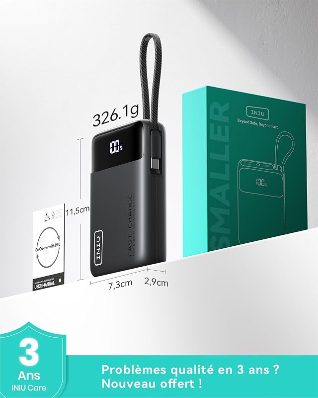 Batterie Externe, Petit 20000mAh 45W Charge Rapide Voyage Power Bank