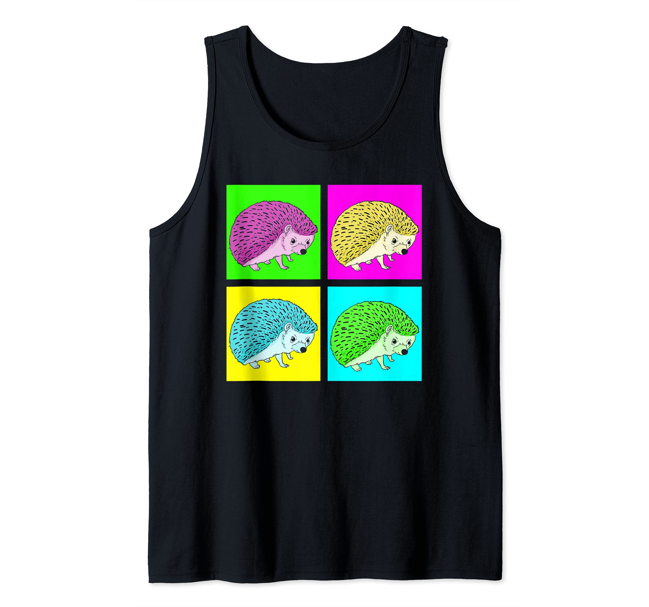 Pop Art Wildlife Forest Animal Lover Cute Hedgehog Tank Top