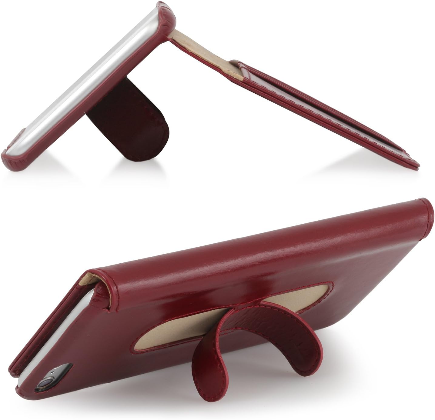 StilGut Slim Wallet Type Leather Case Compatible with iPhone 6Plus/6s Plus 5.5", Wine Red - Image 3