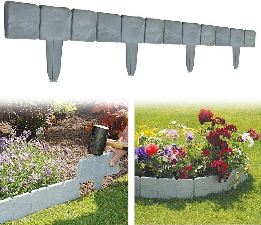 6Pcs Fence Garden Plastic Lawn Grass Edging Garden Fencing Plants Flowers Bed Border Fence Gates Garden Decoration 26cm X 23cm