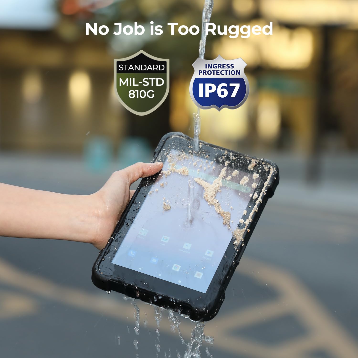 MUNBYN Rugged Tablet Scanner IRT01P, Android 14 Industrial Tablet, Equip with Zebra SE4710 Scanner, 8GB+128GB Barcode Tablet, 700nit IP67 Rugged Tablet, Rugged Enterprise Tablet with Barcode Scanner
