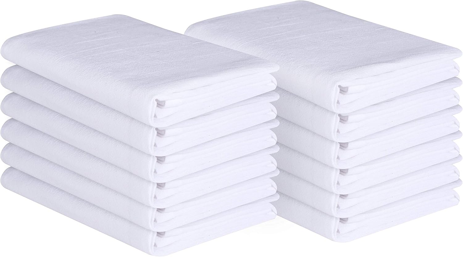 Cote De Amor 12 Pack Flour Sack Towels White 20x28, Cotton Flour Sack Kitchen Towels, Flour Sack Dish Towels White, Cotton Kitchen Napkins, Flour Sack Tea Towels, Multi Purpose