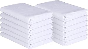 Cote De Amor 12 Pack Flour Sack Towels White 20x28, Cotton Flour Sack Kitchen Towels, Flour Sack Dish Towels White, Cotton Kitchen Napkins, Flour Sack Tea Towels, Multi Purpose