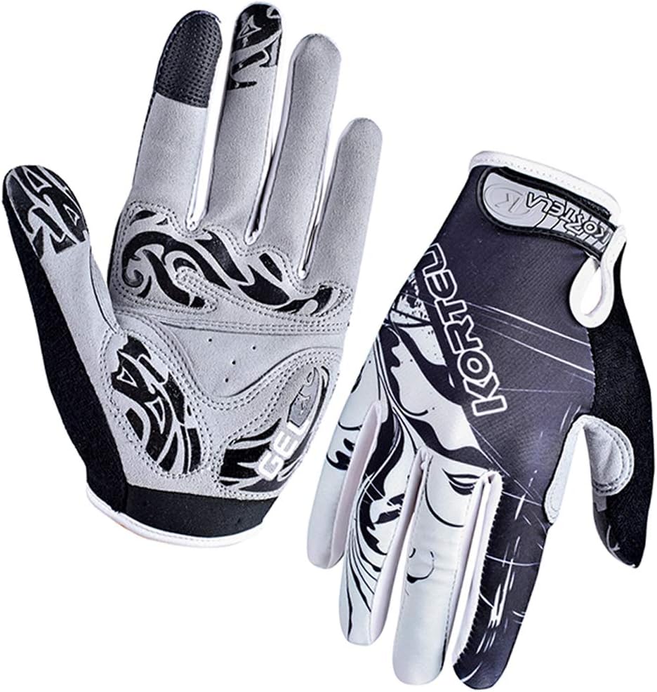 Kortela Cycling Gloves Full Finger 3D Shockproof Mountain Bike Gloves Foam Padded Touchscreen Gloves UV Protection Breathable Outdoor Riding Gloves for Men and Women
