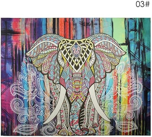 Amazon.de: ACIL Wandteppich Elefant Wandbehang Sand Strand