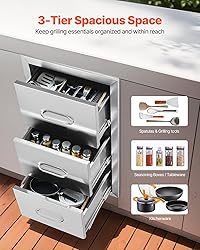 VEVOR Outdoor Kitchen Drawers 16" W x 28.5" H x