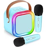 Mini Karaoke Machine for Kids,Girl Toys,Karaoke Microphone Wireless for Kids,Gifts for 4,5,6,7,8,9,10 Year Old Girl Toys (Blue)