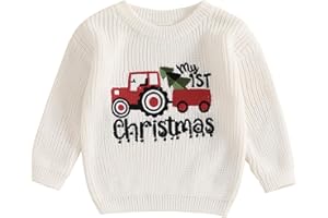 Nokpsedcb Baby Girl Boy Cute Gingerbread Man Embroidery Long Sleeve Oversized Sweater Newborn Infant Christmas Outfits